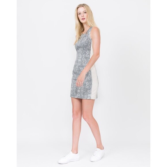 Calypso Paneled Dress Grey Combo Leather panels $248 NWT size 6 - Picture 1 of 10